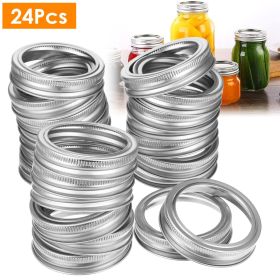 24 Piece Regular Mouth Canning Jar Metal Rings Split-Type Jar Bands Replacement