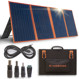 KingBoss Portable 120w Solar Panel High Efficiency Waterproof; Multiple Outputs and Adjustable Kickstands; Foldable Design for Optimal Solar Coverage