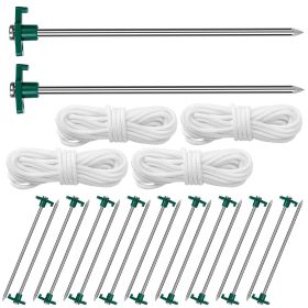 20 Piece Tent Stakes and Ropes Set