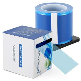 Universal Barrier Film 4x6 inch Roll of 1200 Sheets of Disposable Adhesive Blue Tape in Dispenser