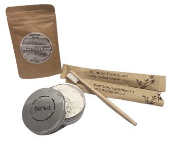 BeNat's Toothpowder and Bamboo Toothbrush Bundle