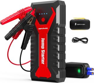 Portable Car Jump Starter (UP to 10.0L Gas/8.0L Diesel Engines) 12V Auto Lithium-Ion Battery Booster with Smart Clamp Cables