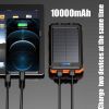 10000mAh Portable Fast Charging Power Bank 2USB Solar Charging with Flashlight