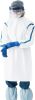 Size Small - Disposable Isolation Gowns. Pack of 5 White PPE Frocks