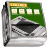 12x24ft Heavy Duty Poly Tarp / Silver and Black