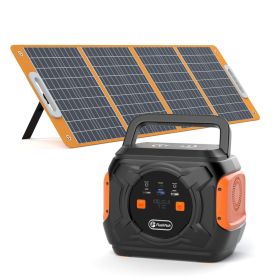 (320W) Portable Power Station; Flashfish Solar Generator Backup Power With LASHFISH 18V/100W Foldable Solar Panel