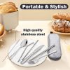 8Pcs Travel Stainless Steel Silverware Set with Case Portable Utensils