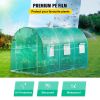 VEVOR Walk-in Tunnel Greenhouse, 12 x 7 x 7 ft Portable Plant Hot House w/ Galvanized Steel Hoops, 1 Top Beam, Diagonal Poles, Zippered Door