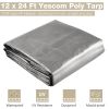 12x24ft Heavy Duty Poly Tarp / Silver and Black