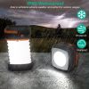 Solar Camping Lantern LED Collapsible Tent Lamp USB Rechargeable