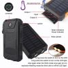 10000mAh Portable Fast Charging Power Bank 2USB Solar Charging with Flashlight