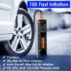 150 PSI Portable Tire Inflator, Cordless Digital Air Compressor, Compact Air Pump with 5 Inflation Modes, 3 Light Modes Emergency Power Bank