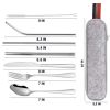 8Pcs Travel Stainless Steel Silverware Set with Case Portable Utensils