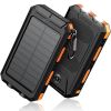 10000mAh Portable Fast Charging Power Bank 2USB Solar Charging with Flashlight