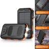 10000mAh Portable Fast Charging Power Bank 2USB Solar Charging with Flashlight