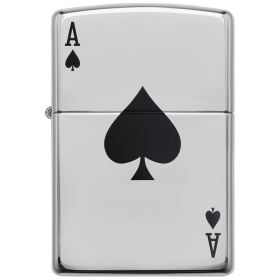 Zippo Windproof Lighter Simple Spade Design High Polish Chrome