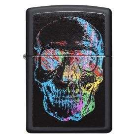 Zippo Windproof Lighter Zippo Colorfiul Skull Black Matte Classic Case