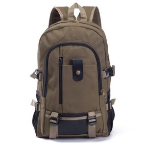 Men's / Youth Canvas Backpack / Student Bag (Color: Coffee)