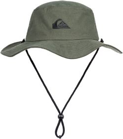 Quiksilver Men's Bushmaster Sun Protection Floppy Visor Bucket Hat (Color: Thyme, size: L)