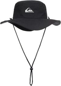 Quiksilver Men's Bushmaster Sun Protection Floppy Visor Bucket Hat (Color: Black, size: Large-X-Large)