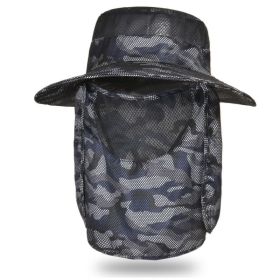 Fishing Hat; Waterproof Sun UV Protection Boonie Hat For Outdoor Safari Hunting Hiking Gardening (Color: Navy Blue)