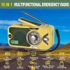 3600mAh Emergency & NOAA Weather Radio; Hand Crank/Solar/USB Charging; Portable Radio With (AM/FM/WB); Radio With Other Function For BT Speaker