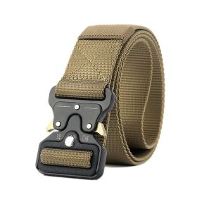 3.8cm Tactical belt Men's military Multi functional nylon outdoor training belt (3 piece set is $16.49) (colour: Wolf brown)