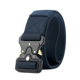 3.8cm Tactical belt Men's military Multi functional nylon outdoor training belt (3 piece set is $16.49) (colour: royal blue)