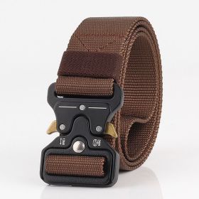 3.8cm Tactical belt Men's military Multi functional nylon outdoor training belt (3 piece set is $16.49) (colour: coffee)