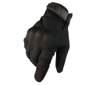 Men Riding Gloves Cycling Bike Full Finger Motos Racing Gloves Antiskid Screen Touch Outdoor Sports Tactical Gloves Protect Gear (Color: Black, size: L)