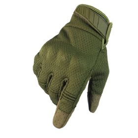 Men Riding Gloves Cycling Bike Full Finger Motos Racing Gloves Antiskid Screen Touch Outdoor Sports Tactical Gloves Protect Gear (Color: Green, size: S)