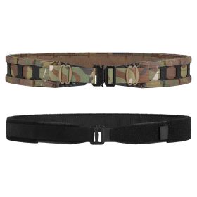 VOTAGOO Tactical Belt, 1.75'' MOLLE Battle Belt with Quick Release Buckle, Low Profile Laser-Cut Battle Belt for Range (Color: CP Camo, size: L)