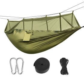 Camping Hammock with Mosquito Net, Portable Double Hammock Tent (Color: ArmyGreen)