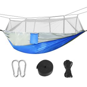 Camping Hammock with Mosquito Net, Portable Double Hammock Tent (Color: GreyBlue)