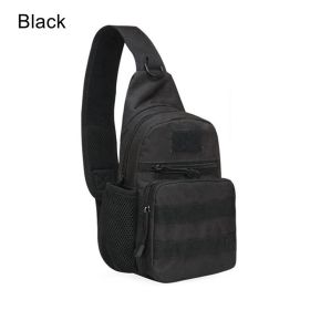 Tactical Shoulder Bag; MOLLE Hiking Backpack For Hunting Camping Fishing; Trekker Bag (Color: Black)