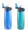 Portable Water Filter Bottle BPA Free Water Purifier with Integrated Filter Straw for Outdoor Camping & Hiking