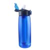 Portable Water Filter Bottle BPA Free Water Purifier with Integrated Filter Straw for Outdoor Camping & Hiking