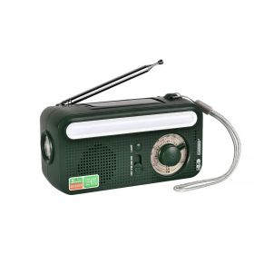 Emergency Radio Hand Crank Solar; Portable Weather Radio With AM/FM/WB/NOAA; Bright Flashlight; SOS Alarm; Reading Lamp; 2000mAh Cell Phone Charger (Color: Green)